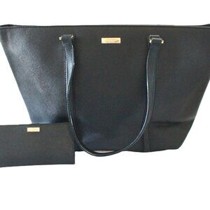 Kate Spade WKRU3366 Large Black Newbury Lane Dally Large Leather Tote W/ Wallet